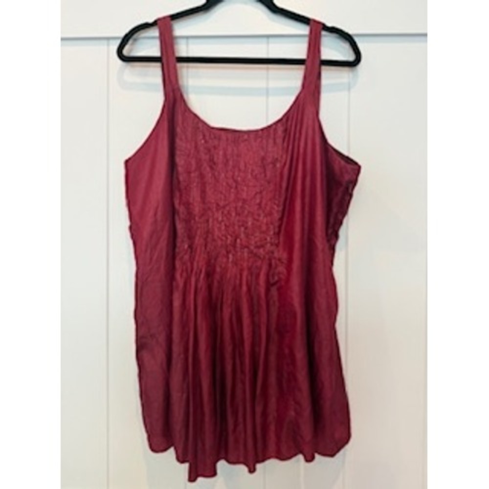 Eileen Fisher‎ Sleeveless Dress Burgundy Sequin Detail Women's Plus Size 1X